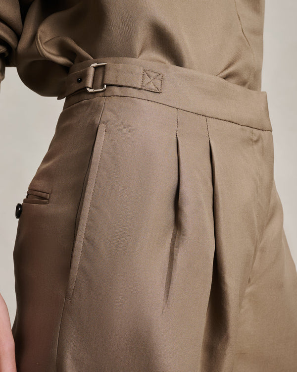 P. Johnson Perriand Trouser - Taupe Dupioni
