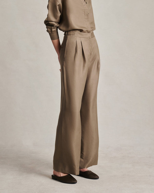 P. Johnson Perriand Trouser - Taupe Dupioni