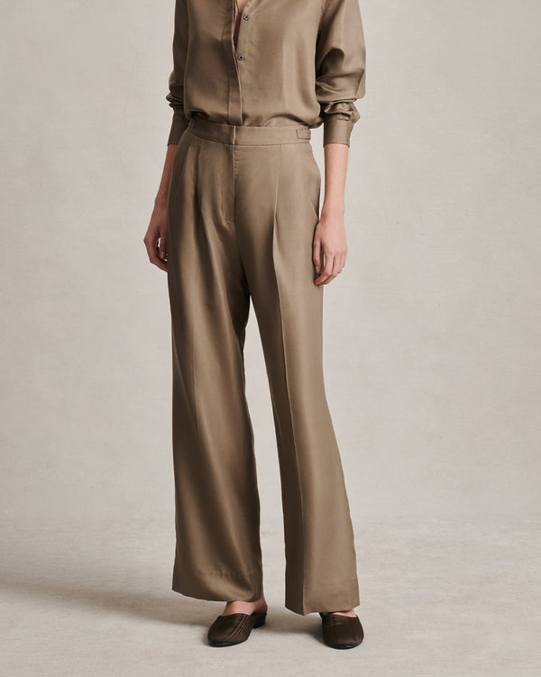p. johnson Perriand Trouser - Taupe Dupioni