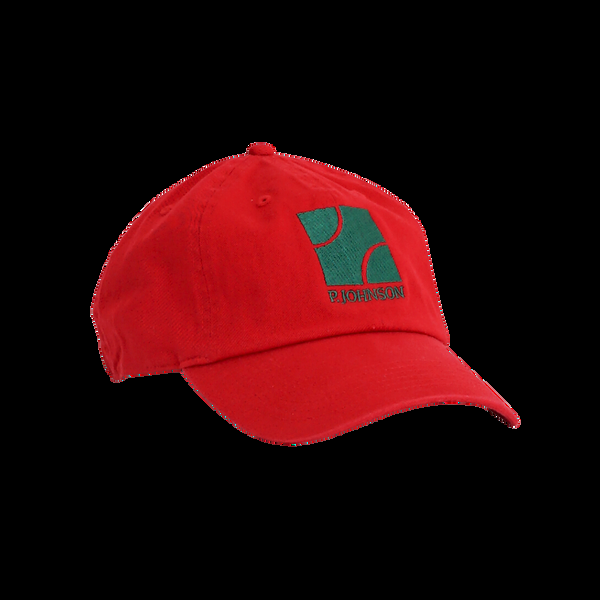 p. johnson Red Tennis Dad Cap