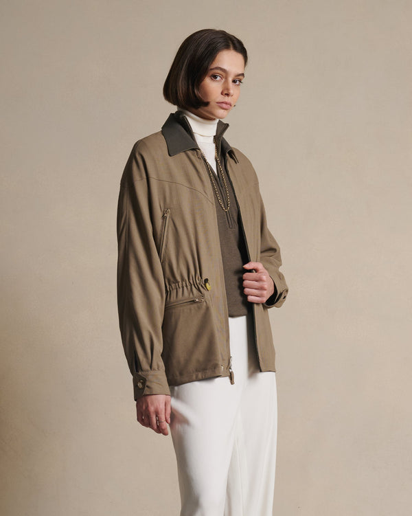 P. Johnson Reine Reversible Jacket - Dark Moss & Taupe