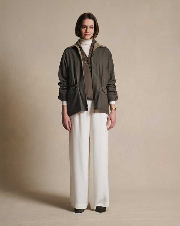 P. Johnson Reine Reversible Jacket - Dark Moss & Taupe