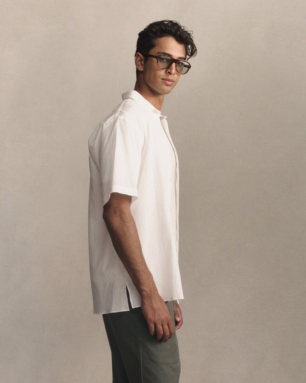 P. Johnson Resort Shirt I - White Fine Seersucker