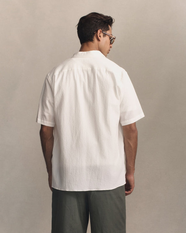 P. Johnson Resort Shirt I - White Fine Seersucker