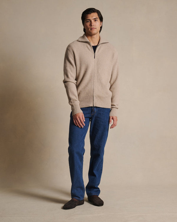P. Johnson Royal Cashmere Cardigan - Oat