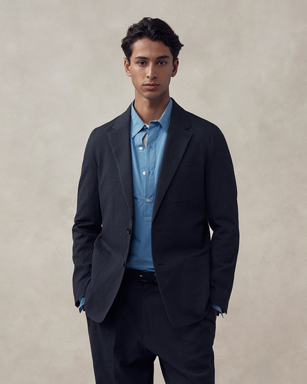p. johnson Slack Jacket - Navy Seersucker