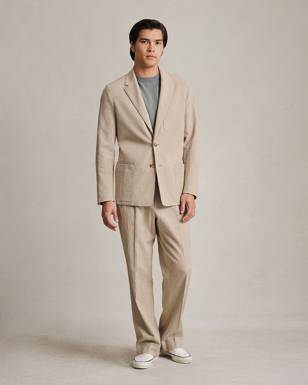P. Johnson Slack Jacket - Taupe Seersucker