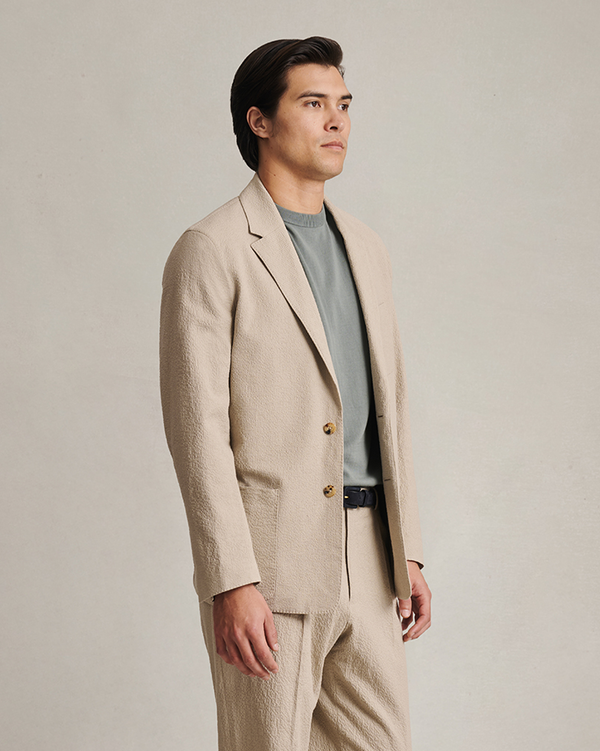 P. Johnson Slack Jacket - Taupe Seersucker