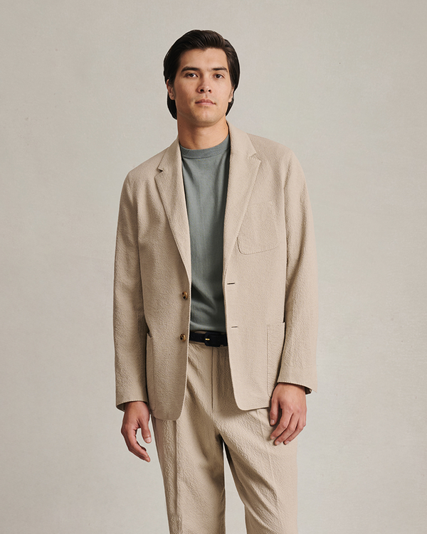 p. johnson Slack Jacket - Taupe Seersucker