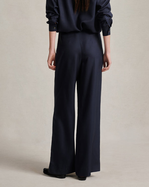 P. Johnson Sofia Trouser - Navy Dupioni