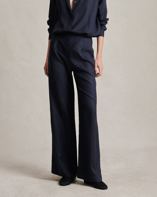 p. johnson Sofia Trouser - Navy Dupioni