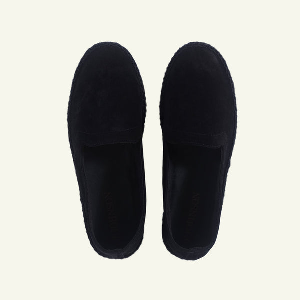 P. Johnson Suede Tonal Espadrille - Black