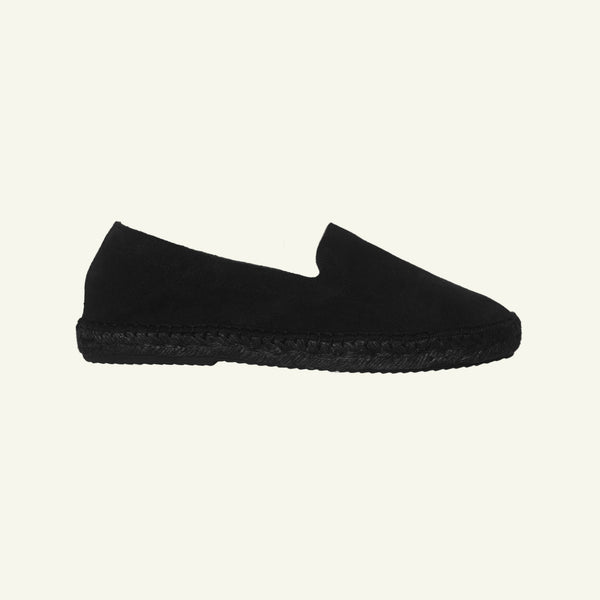P. Johnson Suede Tonal Espadrille - Black