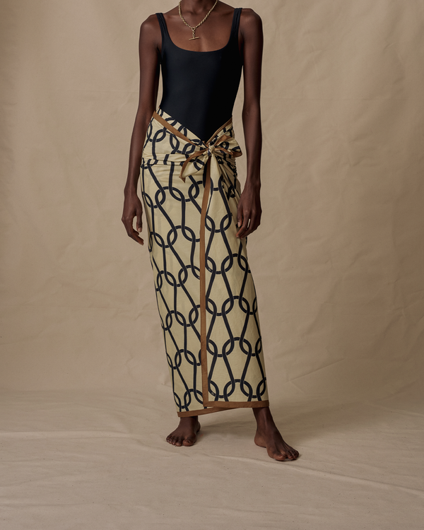 P. Johnson Taupe Chainmail Cotton Sarong