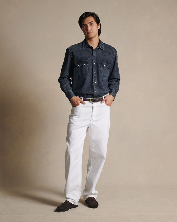 P. Johnson Western Shirt - Black Denim