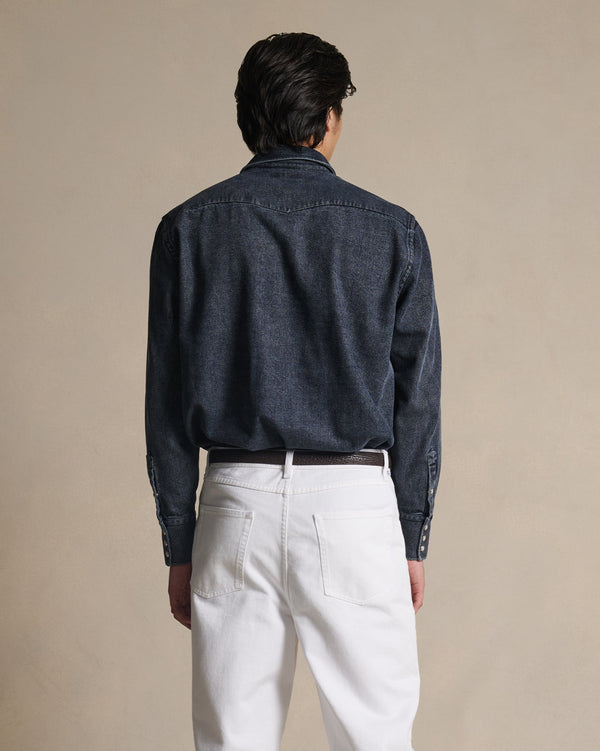 P. Johnson Western Shirt - Black Denim
