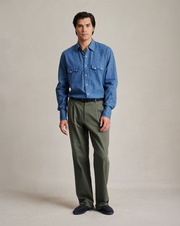 P. Johnson Western Shirt - Linen Check