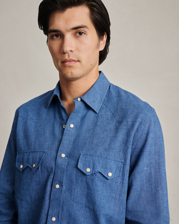 P. Johnson Western Shirt - Linen Check