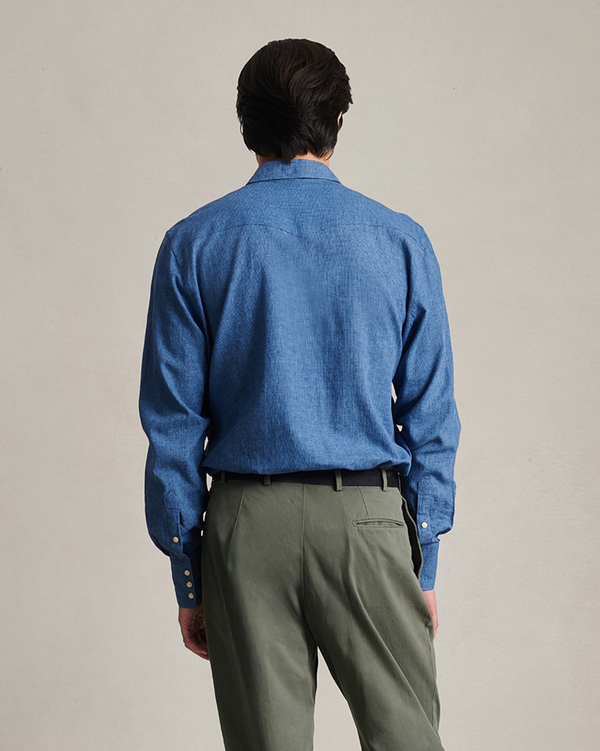 P. Johnson Western Shirt - Linen Check