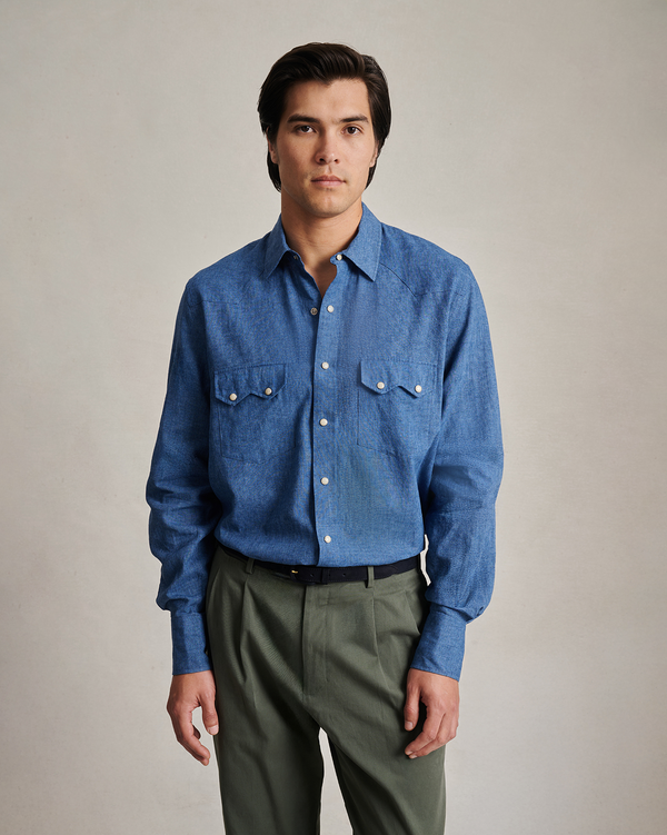 p. johnson Western Shirt - Linen Check