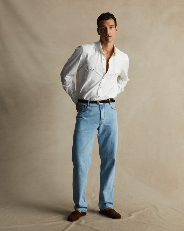 P. Johnson Western Shirt - White Oxford