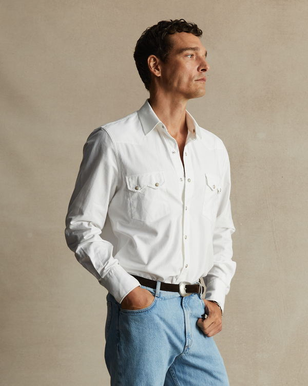 p. johnson Western Shirt - White Oxford