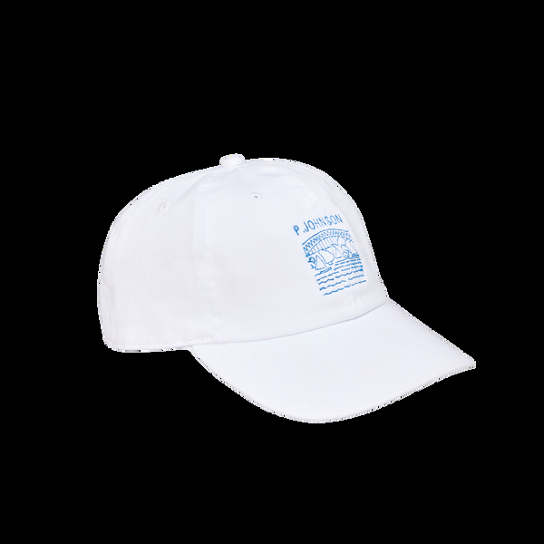 p. johnson White Dad Cap with Sydney Logo