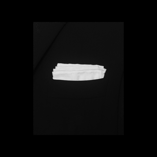 P. Johnson White Linen Pocket Square