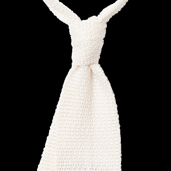 P. Johnson White Silk Knit Tie