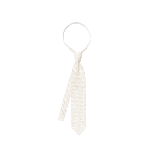 p. johnson White Silk Knit Tie