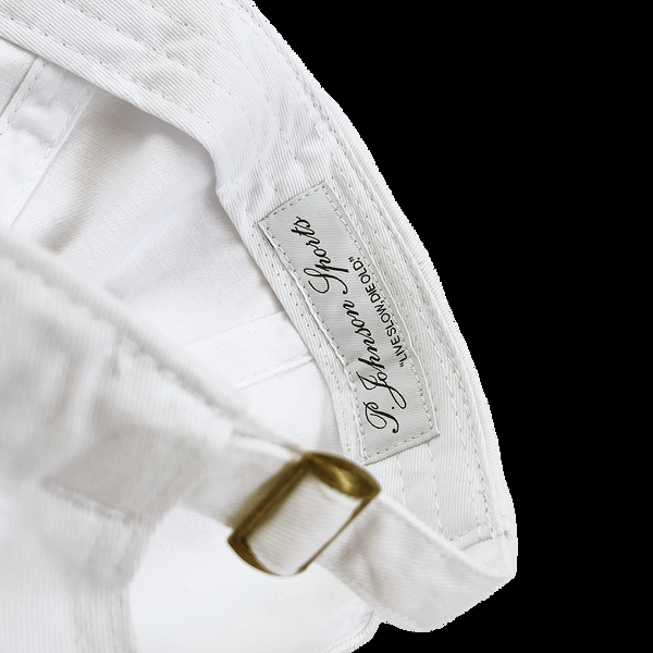 P. Johnson White Tennis Dad Cap