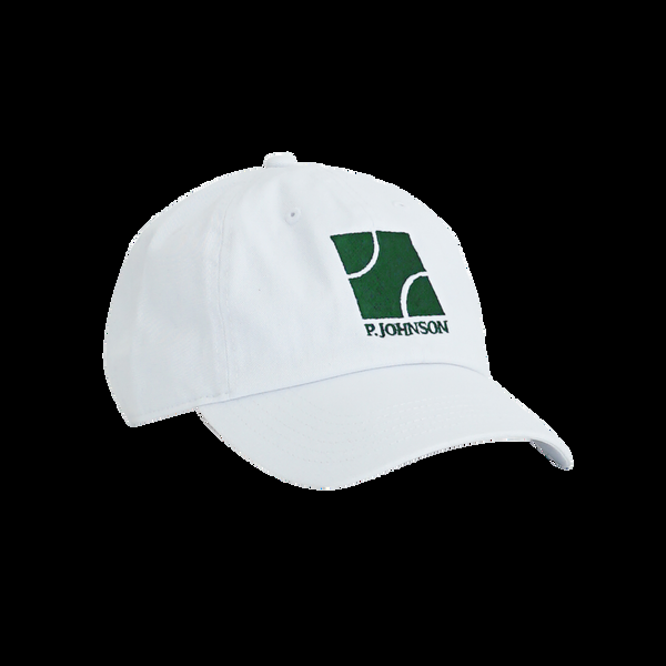 p. johnson White Tennis Dad Cap