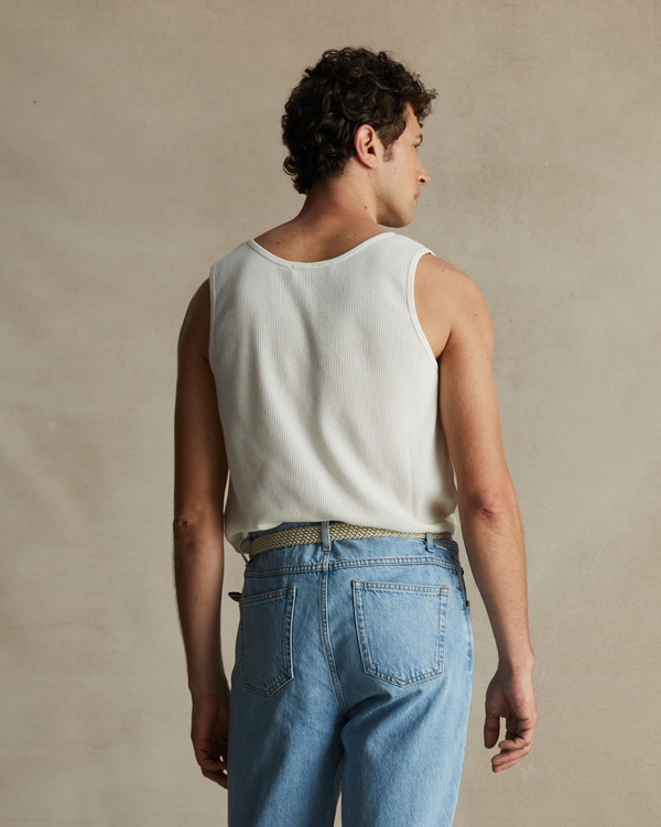 P. Johnson White Waffle Tank