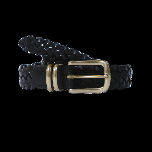 p. johnson Woven Leather Belt - Black