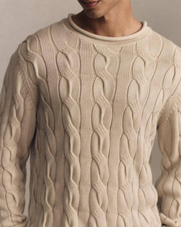 P. Johnson Yachtie Cable Sweater - Beige