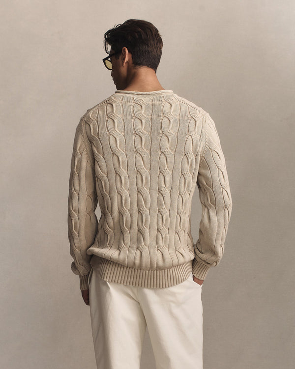 P. Johnson Yachtie Cable Sweater - Beige