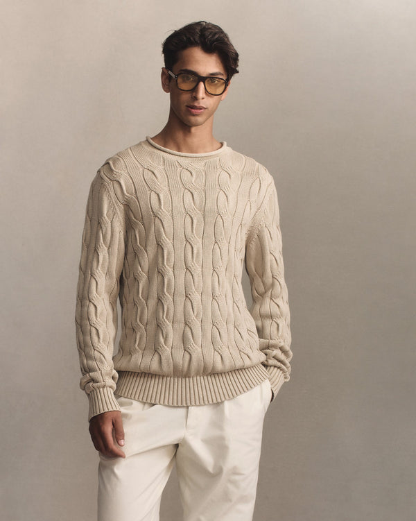 p. johnson Yachtie Cable Sweater - Beige