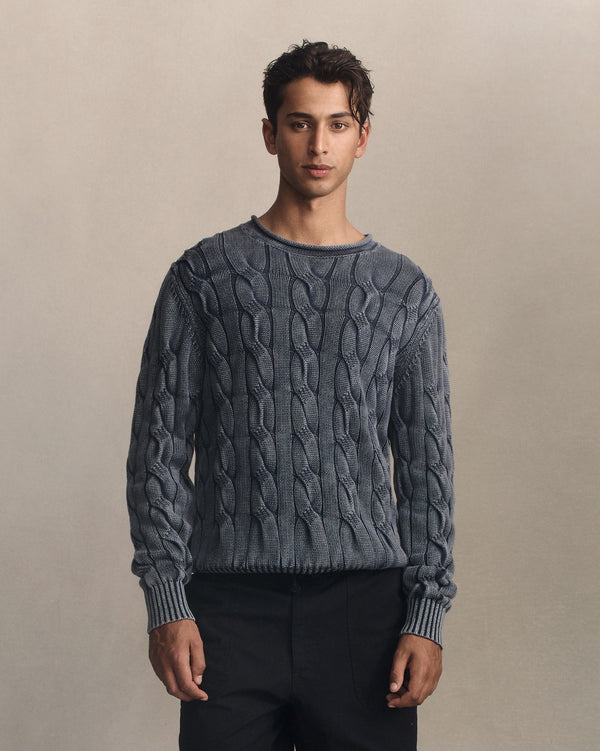 p. johnson Yachtie Cable Sweater - Navy