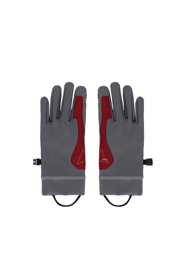 p.a.m. perks and mini Andie Base Layer Gloves Grey Dark Red