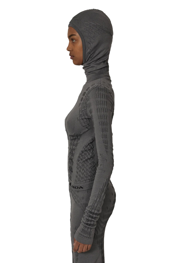 P.a.m. Perks And Mini Aune Dryarn Seamless Knit Top Grey