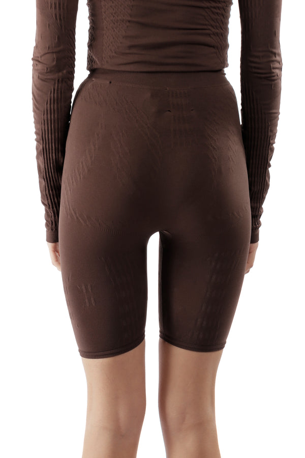 P.a.m. Perks And Mini Circular Biker Shorts Dark Brown
