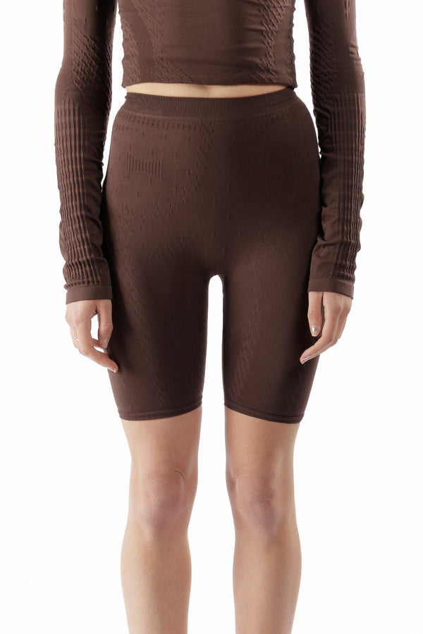 p.a.m. perks and mini Circular Biker Shorts Dark Brown
