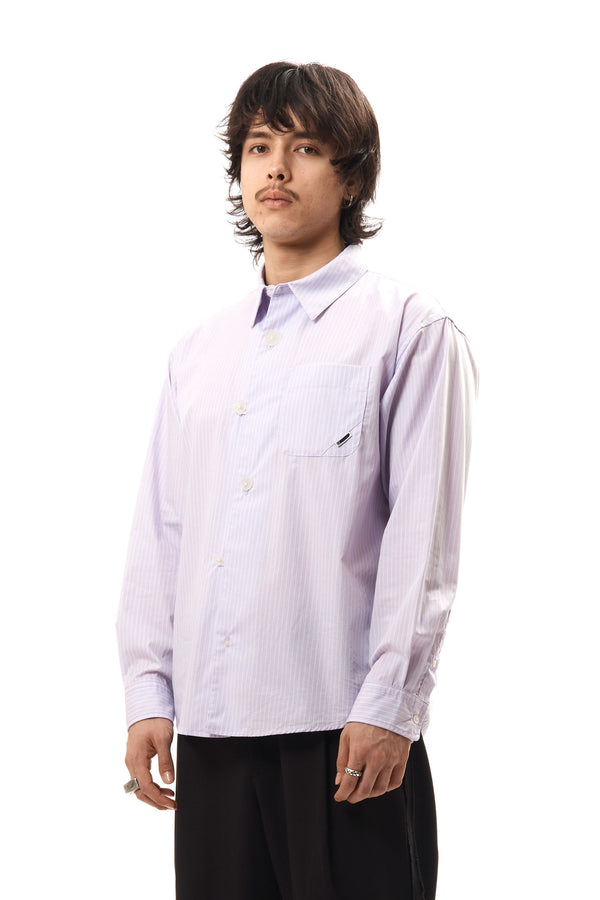 P.a.m. Perks And Mini FLOATING HEART BROADCLOTH SHIRT LAVENDER STRIPE