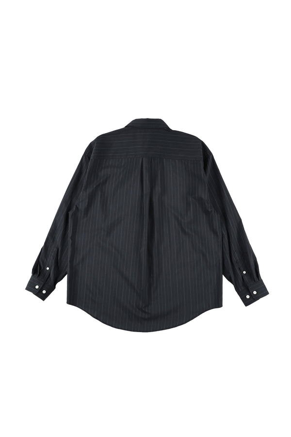 P.a.m. Perks And Mini FLOATING HEART POPLIN SHIRT BLACK PINSTRIPE