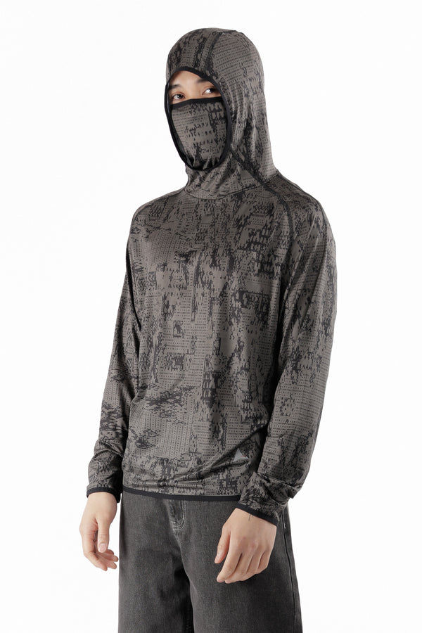 p.a.m. perks and mini Laki Melted Print Uv Hoodie Olive