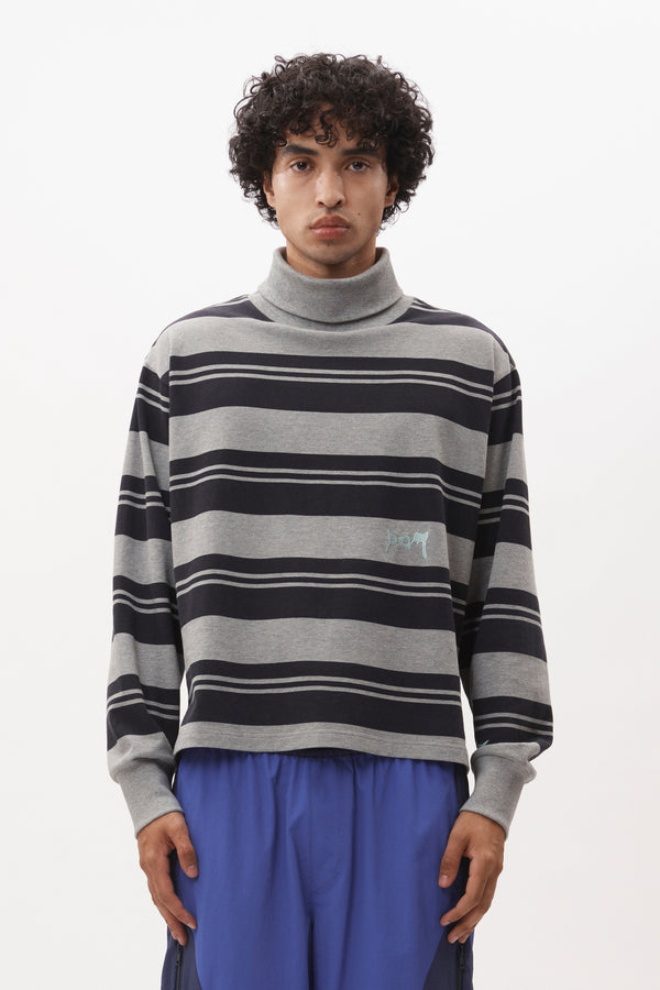 p.a.m. perks and mini LINES IN TIME STRIPE MOCK NECK LS TOP