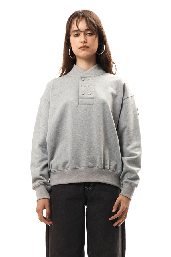 p.a.m. perks and mini DOUBLE HENLEY SWEATSHIRT GREY