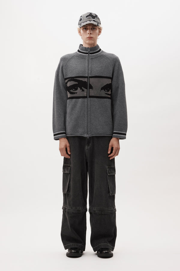 P.a.m. Perks And Mini EYES ZIP THRU KNIT CARDIGAN