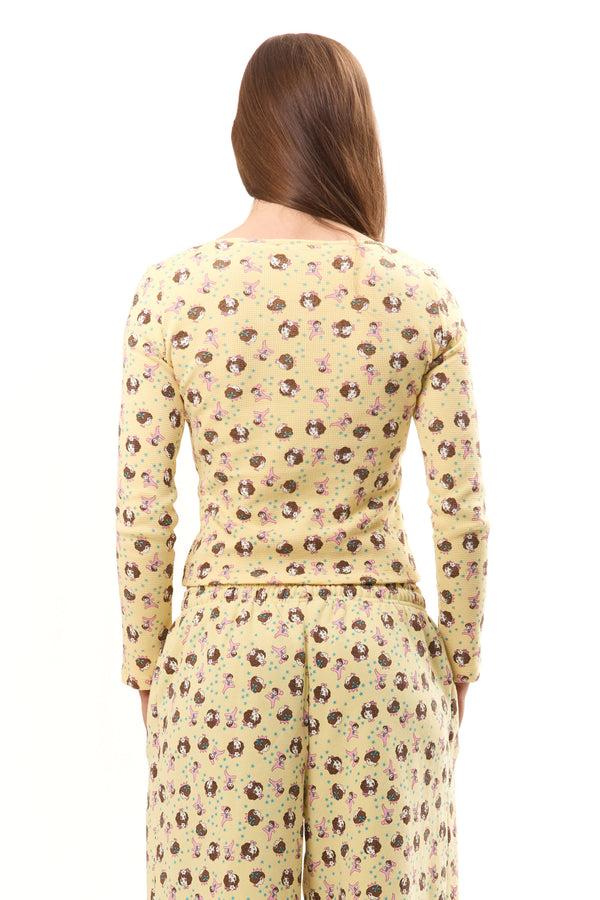 P.a.m. Perks And Mini GIRL BABY YELLOW THERMAL TOP