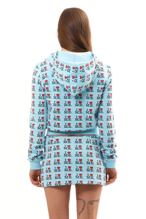 P.a.m. Perks And Mini I HEART ME BLUE SHRUNK HOODIE